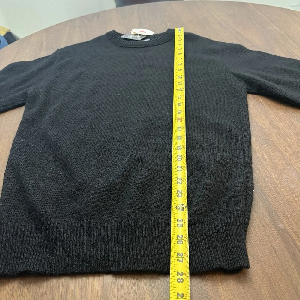 Le Tigre Sweater Vtg mens Large black knit preppy retro grandpa